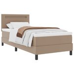 vidaXL Cadre de lit avec matelas Cappuccino 100 x 200 cm Faux cuir