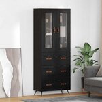 vidaXL Buffet avec étagère 2 Pièces Chêne noir Bois d'ingénierie