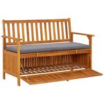vidaXL Banc de rangement de jardin 120 cm Bois d'acacia solide