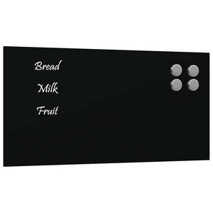 vidaXL Tableau noir magnétique mural Noir 40x20 cm Verre trempé
