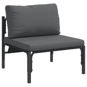 vidaXL Mobilier de jardin avec coussin avec oreiller Anthracite Acier