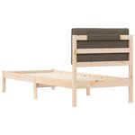 vidaXL Cadre de lit avec tête de lit rembourrée Taupe 75 x 190 cm