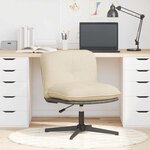 vidaXL Chaise pivotante de bureau Crème Tissu