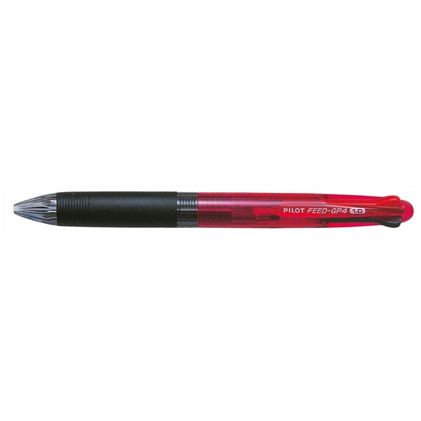 Stylo Bille 4 Couleurs Rouge Neon Begreen FEED GP4 Pointe Moyenne Rouge PILOT