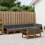 vidaXL Ensemble de canapés d'extérieur 8 Pièces Naturel et Anthracite