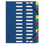 Trieur Harmonika® À Fenêtres Avec Élastiques Véritable Carte Lustrée 24 Compartiments - Bleu - X 4 - Exacompta