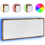 vidaXL Miroir de salle de bain à LED vieux bois bois d'ingénierie