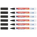 Marqueur Craie Liquide 4085 Noir Pointe Fine 1-2 mm x 6 EDDING
