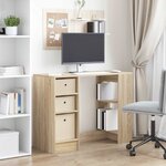 vidaXL Bureau Chêne Sonoma Bois d'ingénierie 100 x 40 x 75 cm