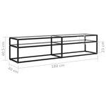 Vidaxl meuble tv transparent 180x40x40 5 cm verre trempé