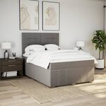 vidaXL Sommier à lattes de lit avec matelas Taupe 160x200 cm Tissu