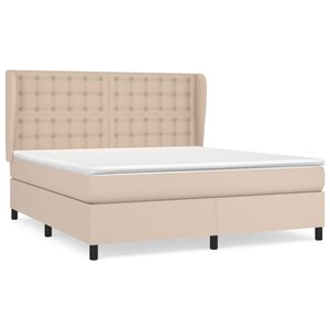 vidaXL Sommier à lattes de lit avec matelas Cappuccino 180x200 cm