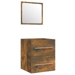 vidaXL Meuble lavabo avec bassin intégré Chêne fumé Bois d'ingénierie