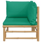 vidaXL Canapé d'angle de jardin avec coussins vert bambou