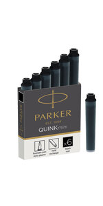 PARKER Quink 6 cartouches courtes pour Stylo plume  encre noire