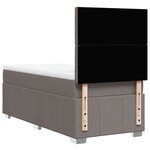 vidaXL Sommier à lattes de lit avec matelas Taupe 90x190 cm Tissu