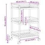 vidaXL Chariot de Cuisine avec Roues Naturel 46 x 38 x 76 cm Bambou