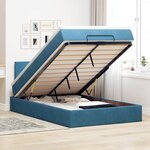 vidaXL Lit ottoman avec matelas bleu foncé 120x190 cm velours