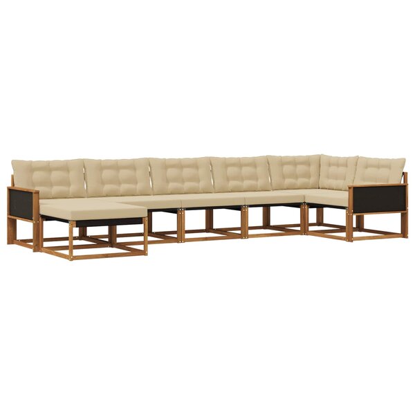 vidaXL Ensemble de canapés d'extérieur 7 pc Naturel et Beige