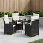 vidaXL Ensemble de Tables Basses 5 pc Noir et blanc crème