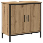 vidaXL Ensemble de mobilier de salle de bain avec porte 2 Pièces Marron