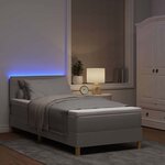vidaXL Lit à ressort LED avec matelas Taupe 90 x 200 cm tissu