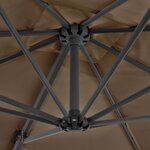 vidaXL Parasol de jardin en porte-à-faux et poteau en aluminium taupe