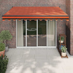 vidaXL Auvent rétractable orange et marron 3 5x2 5m tissu et aluminium
