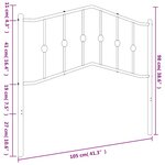 vidaXL Tête de lit métal blanc 100 cm