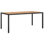 vidaXL Ensemble à manger de jardin coussins 7Pièces Noir Résine tressée