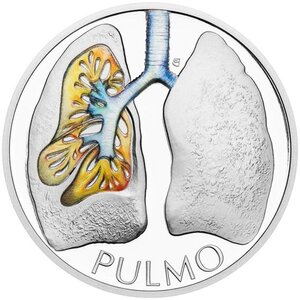 Pièce de monnaie en Argent 1 Dollar g 31.1 (1 oz) Millésime 2025 Human Body LUNGS