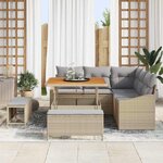 vidaXL Ensemble de canapé de jardin 8 Pièces Beige et Gris clair