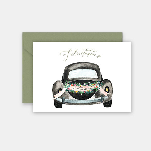 Carte de félicitations - just married