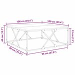 vidaXL Table basse Chêne noir 100 x 100 x 40 cm Bois d'ingénierie