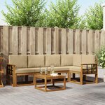 vidaXL Ensemble de canapés d'extérieur 6 Pièces Naturel et Beige