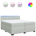 vidaXL Sommier à lattes de lit et matelas Gris clair 200x200cm Velours