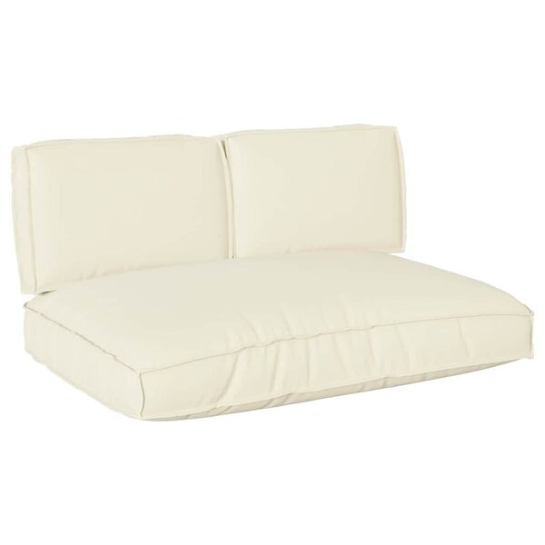 vidaXL Set de coussins de palette 3 Pièces Crème 120 x 80 x 12 cm