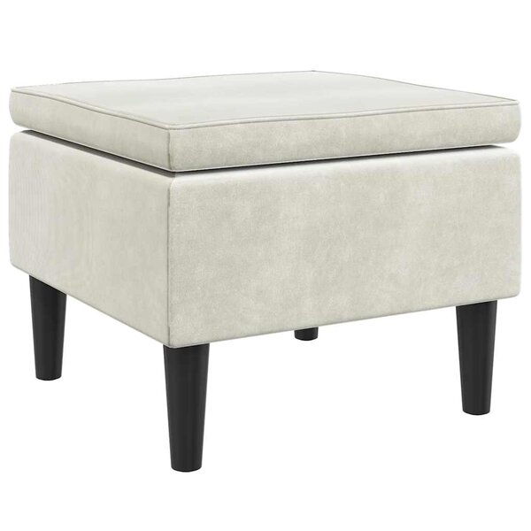 vidaXL Tabouret avec pieds en bois Velours crème