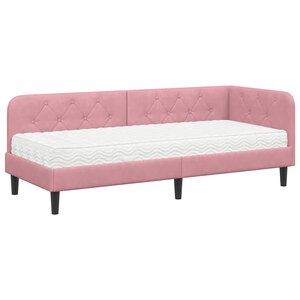 vidaXL Cadre de lit d'angle Rose 80 x 200 cm Velours