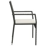 vidaXL Chaises de jardin lot de 4 avec coussins Résine tressée Noir