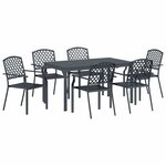 vidaXL Ensemble de salle à manger pour jardin 7 Pièces Anthracite Acier