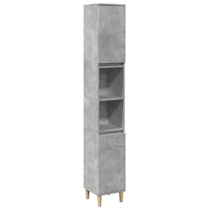 vidaXL Armoire de salle de bain gris béton 30x30x190 cm