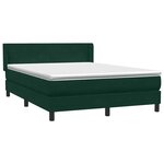 vidaXL Sommier à lattes de lit et matelas vert foncé 160x210cm velours