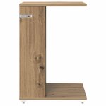 vidaXL Table d'appoint avec roue Chêne artisanal 40 x 35 x 60 cm