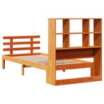 vidaXL Lit bibliothèque sans matelas cire marron 90x200 cm pin massif