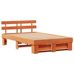 vidaXL Lit avec tiroirs - Marron ciré - 140 x 190 cm - Bois de pin massif