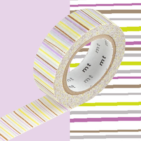 Masking tape mt 1 5 cm rayures anis et parme