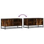 vidaXL Meuble TV chêne fumé 80x34 5x40 cm bois d'ingénierie et métal