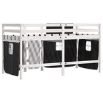 vidaXL Lit mezzanine enfants avec rideaux sans matelas 90x190 cm