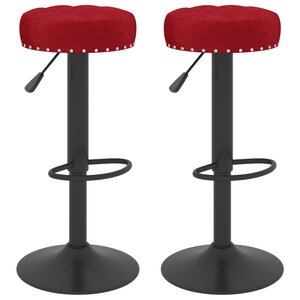 vidaXL Tabourets de bar lot de 2 rouge bordeaux velours